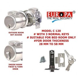 Europa C-120 Cylindrical Lock (SS) – 5-Pin Key Technology