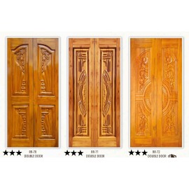 Teakwood Panel CNC Double Door – Precision-Crafted Elegance for Modern Interiors thickness 32mm+32mm 