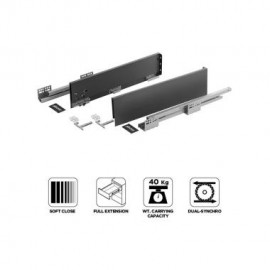 Ozone Slim Drawer Box 400mm – Anthgrey, Up to 35kg Load Capacity