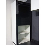 Kitchen Glass Rolling Shutter for Cabinet – Black & Silver (450/600mm)