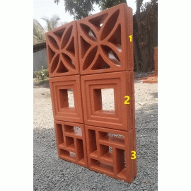 Ventilation Brick wall Terracotta  8x8x2.5 Brick size 3 pcs per box 
